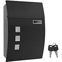 SONGMICS Buzón de Correo- Buzón de Correo con Cerradura en la Pared con Ventanas de Visualización- Placa de…